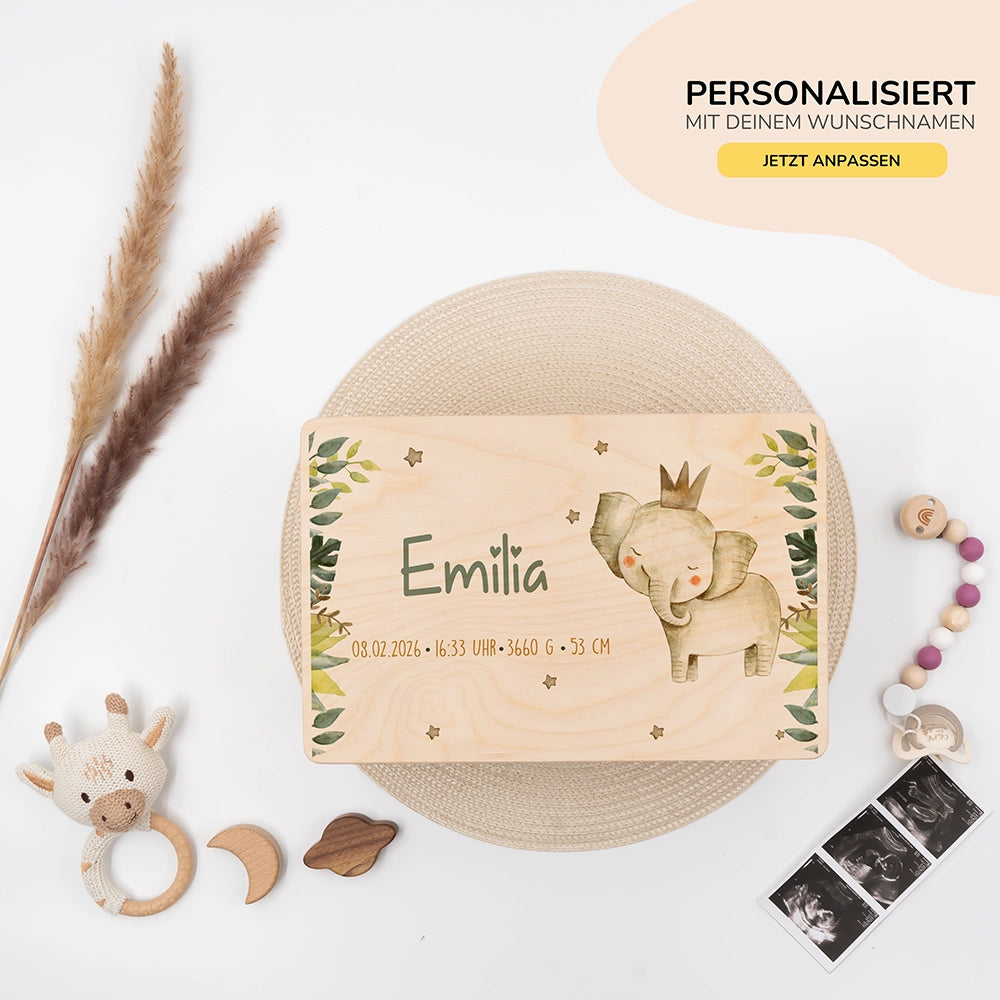 Erinnerungsbox Baby - Jungle Elefant