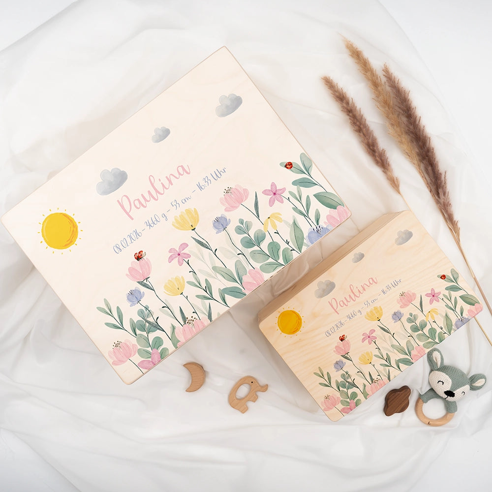 Erinnerungsbox Baby - Blumengarten