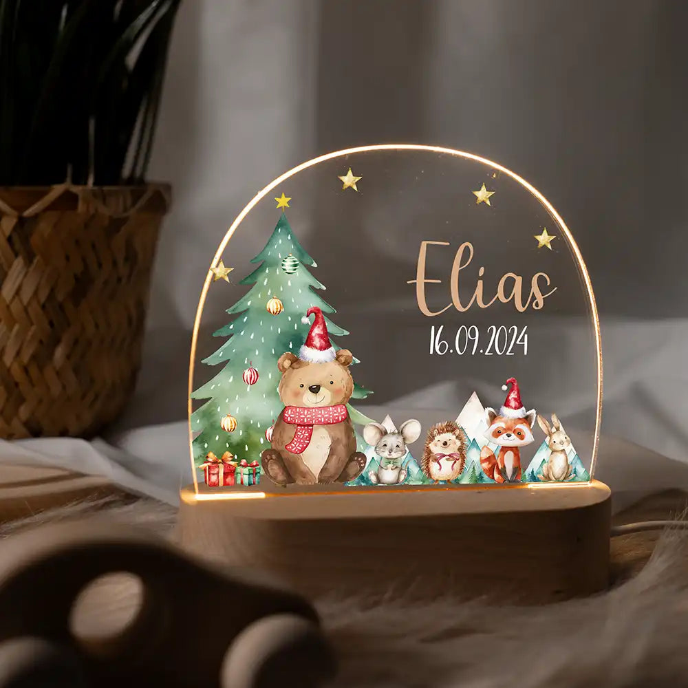 Nachtlicht Kinder personalisiert Weihnachten - Weihnachtsbär