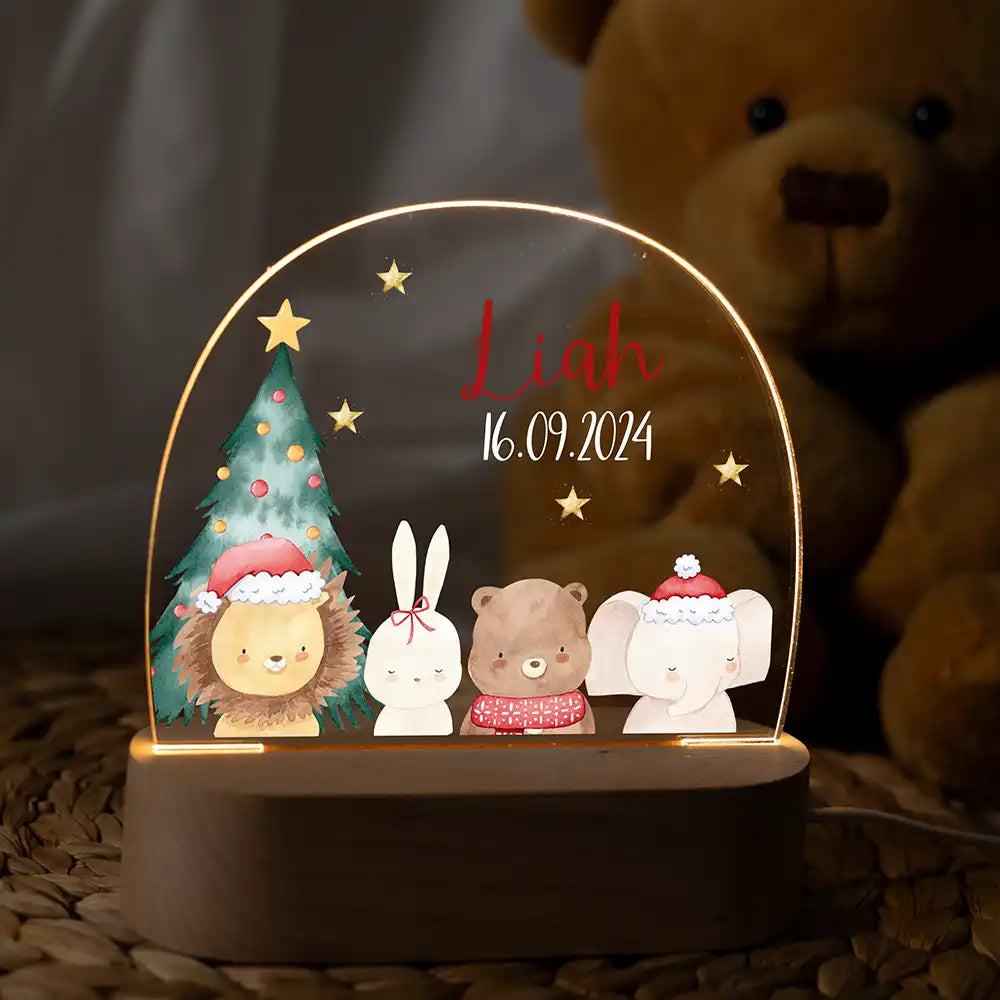 Nachtlicht Kinder personalisiert Weihnachten - Waldzauber
