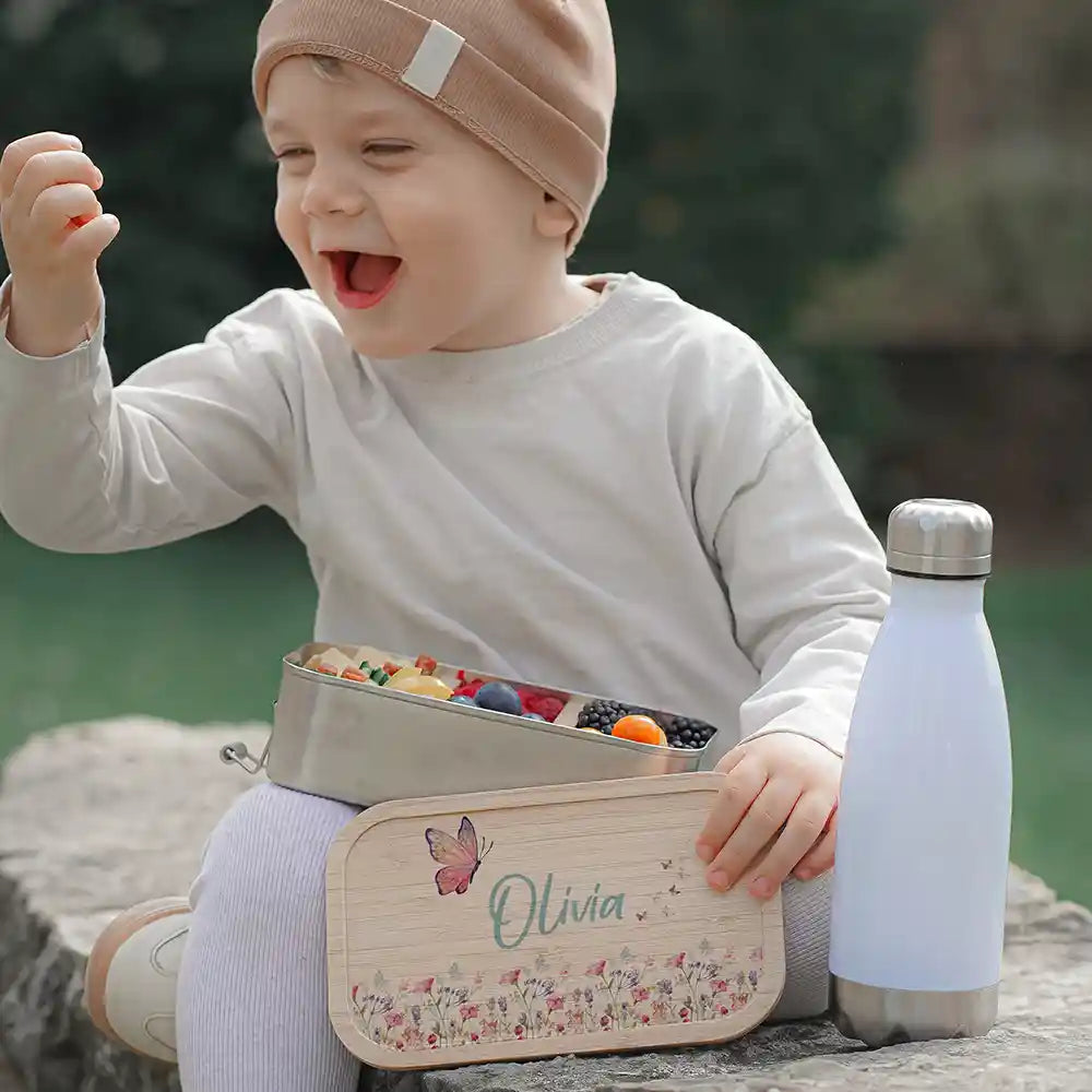 Brotdose Kinder personalisiert - Blumenpark