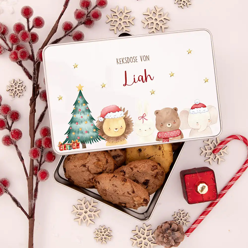 Keksdose aus Metall personalisiert - Weihnachten