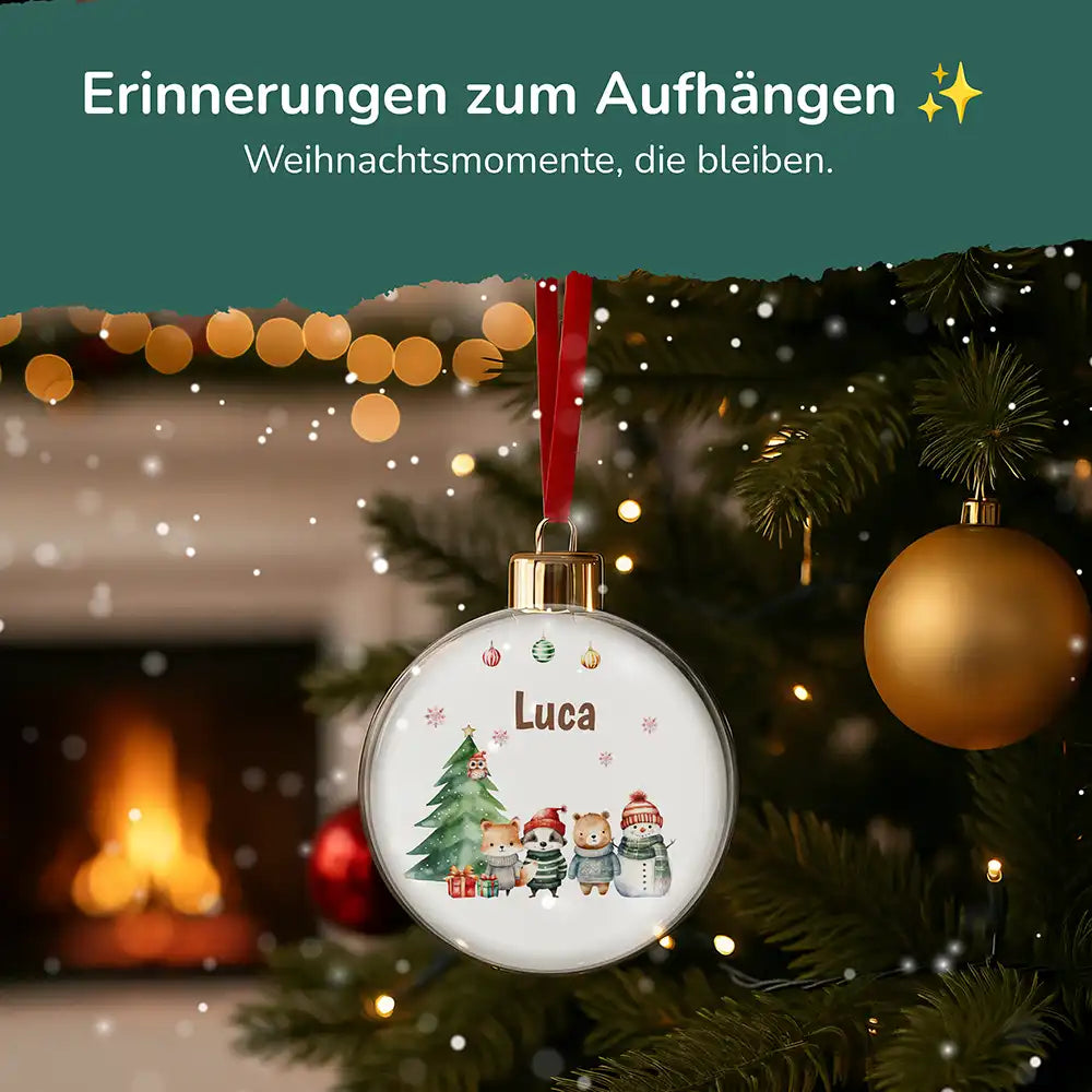Weihnachtskugel personalisiert mit Namen - Waldzauber