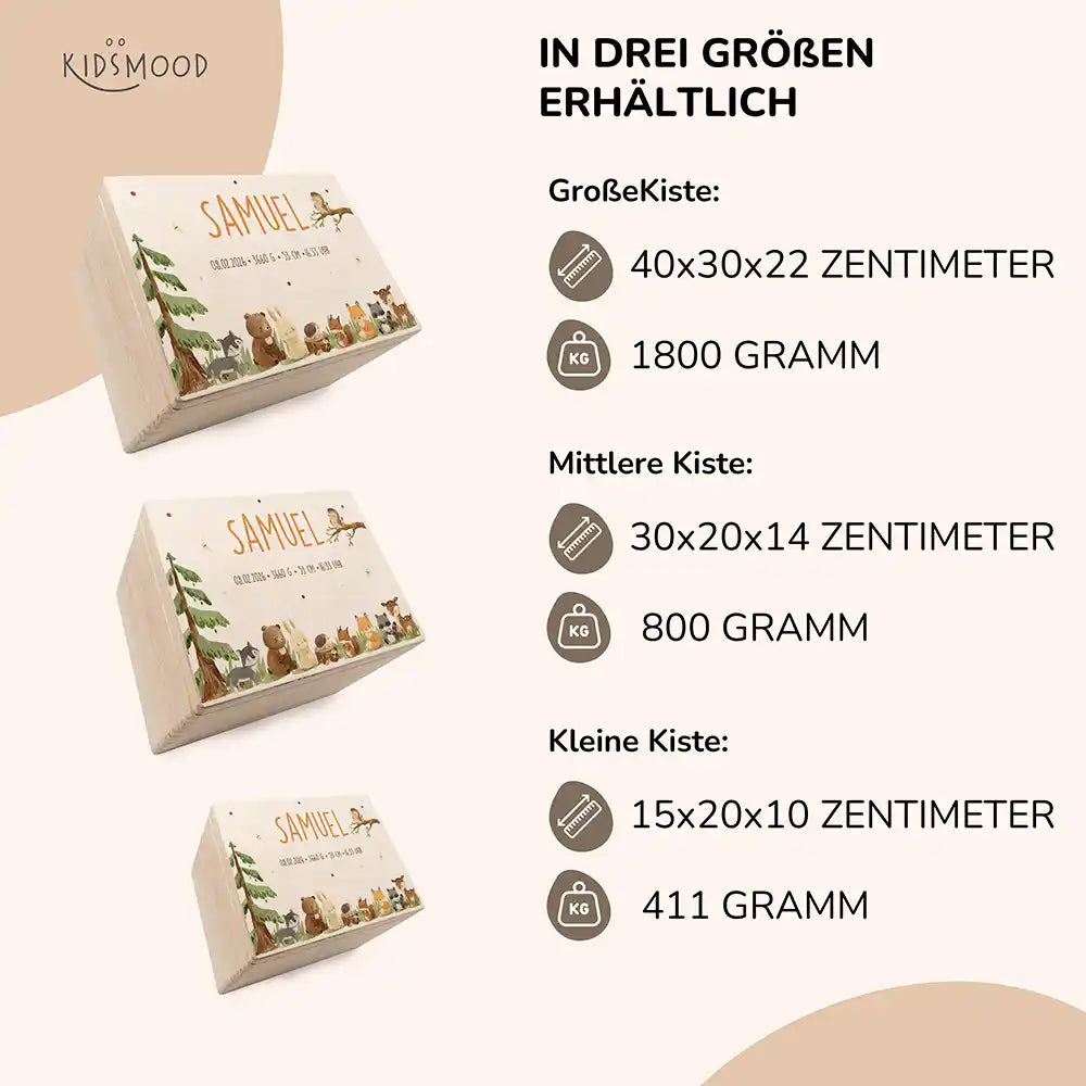 Erinnerungsbox Baby - Niedliche Waldtiere