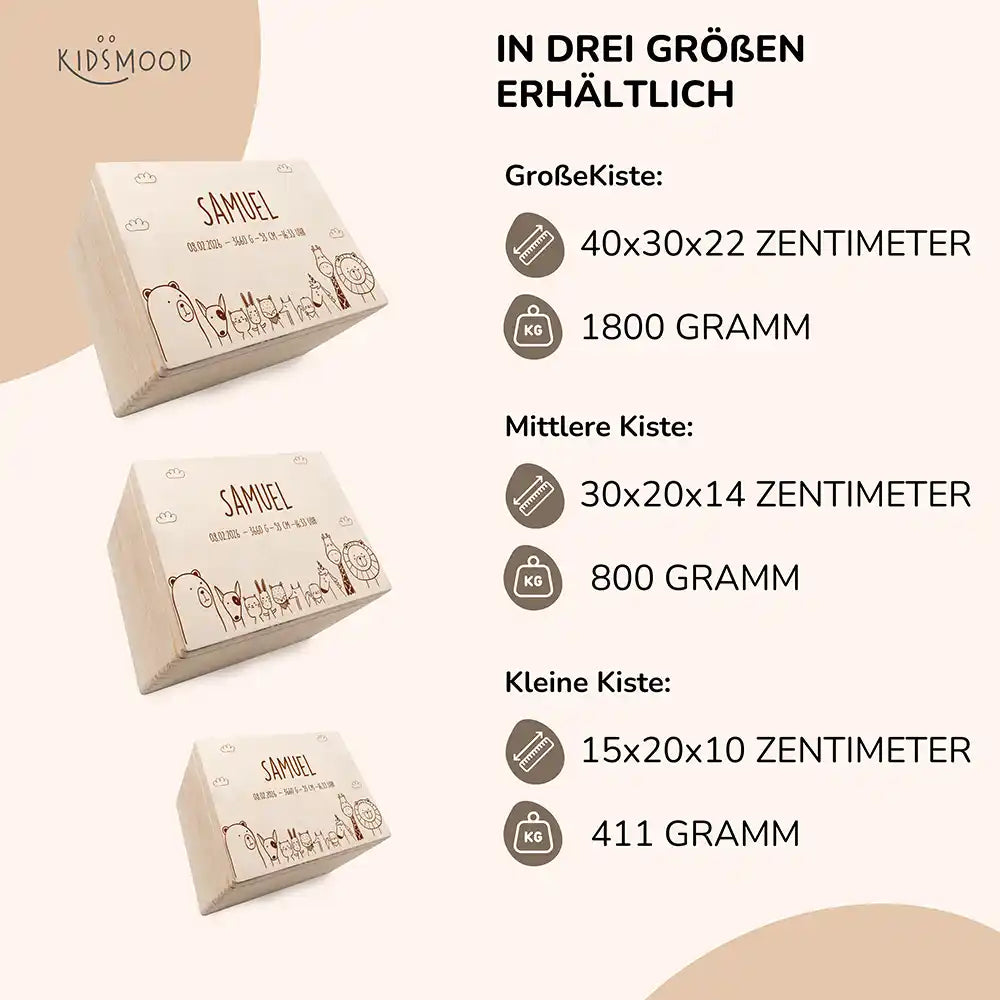 Erinnerungsbox Baby - Tierfamilie Jungle