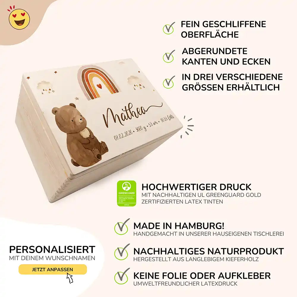 Erinnerungsbox Baby - Boho Bär