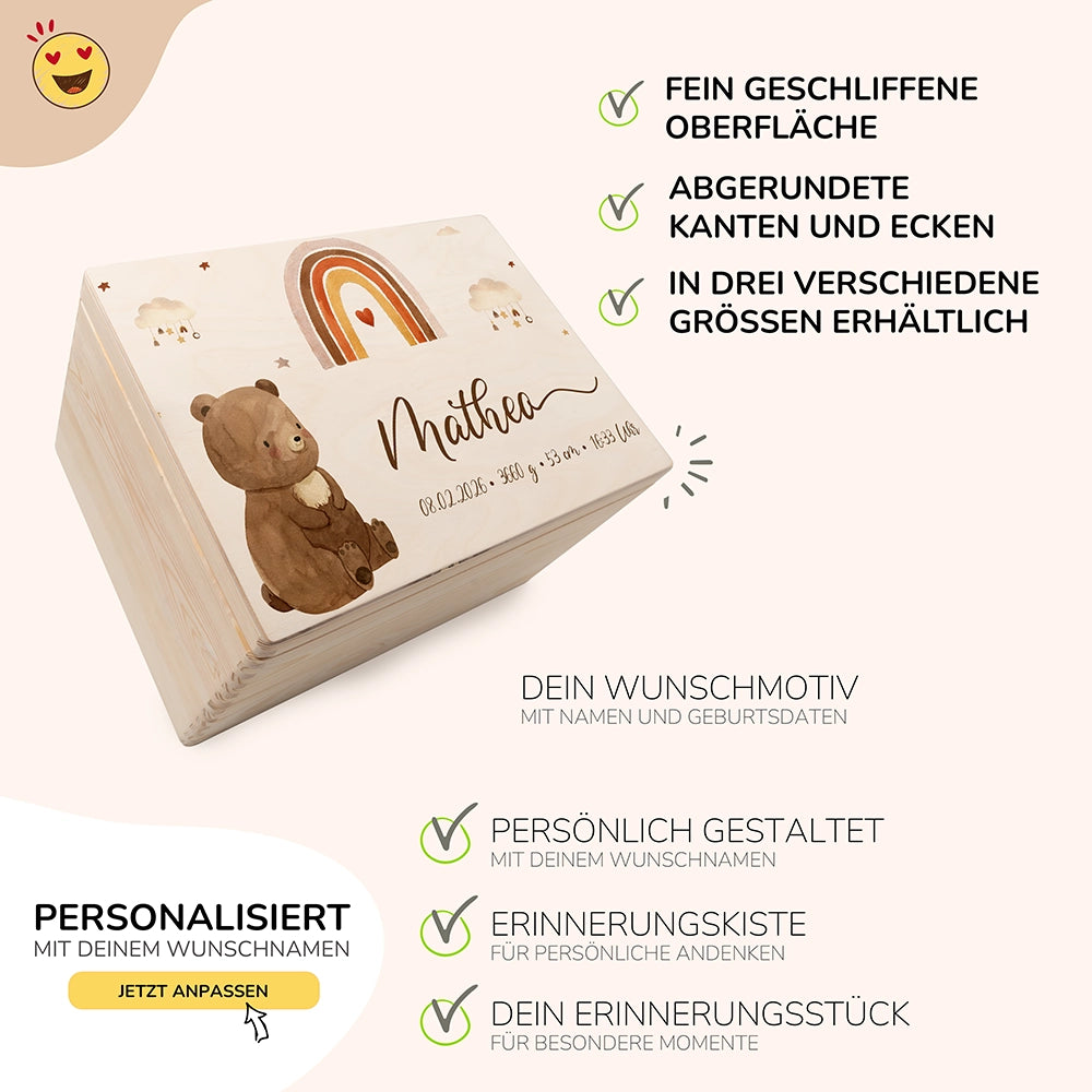 Erinnerungsbox Baby - Boho Bär