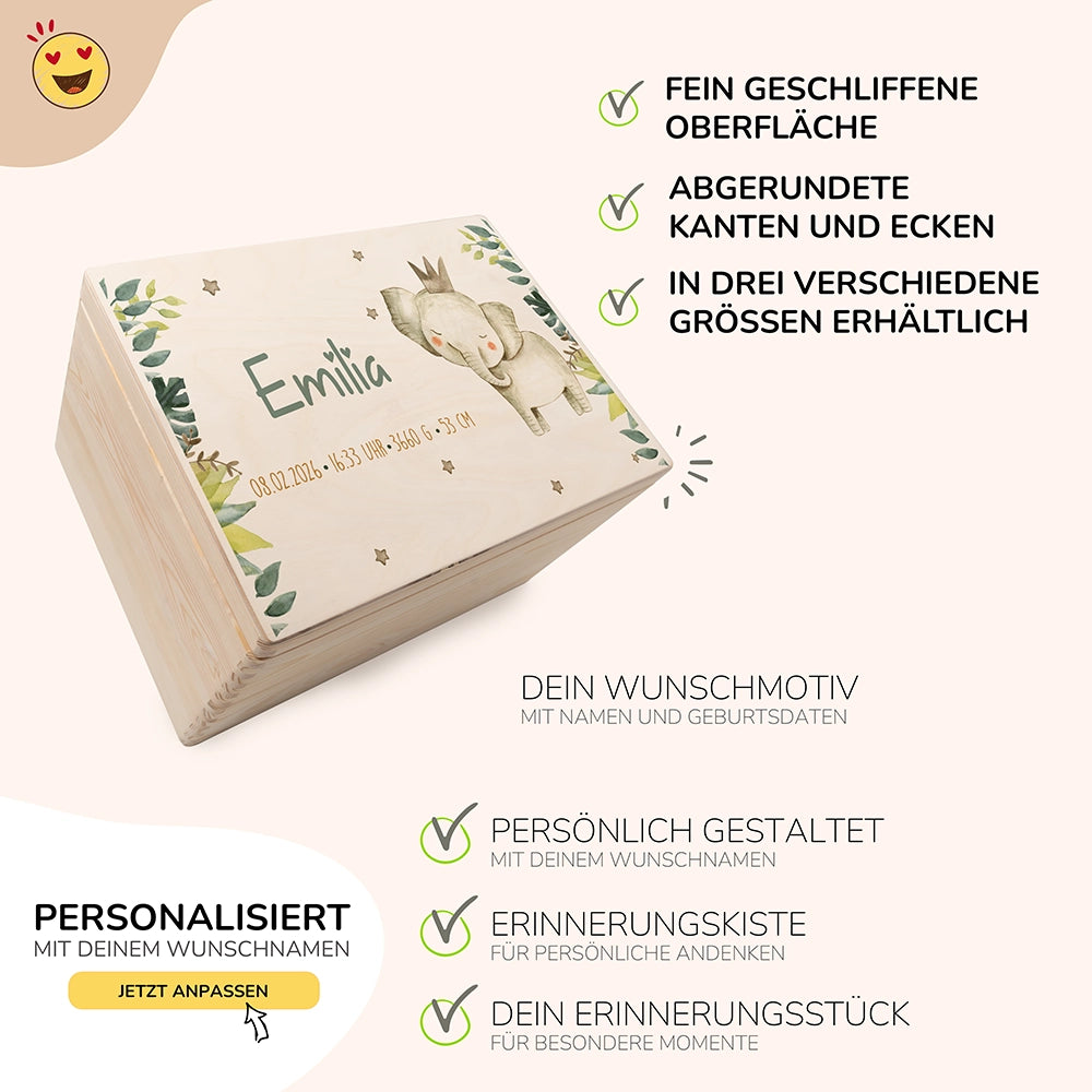 Erinnerungsbox Baby - Jungle Elefant