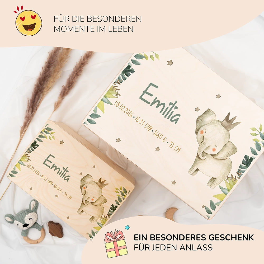 Erinnerungsbox Baby - Jungle Elefant