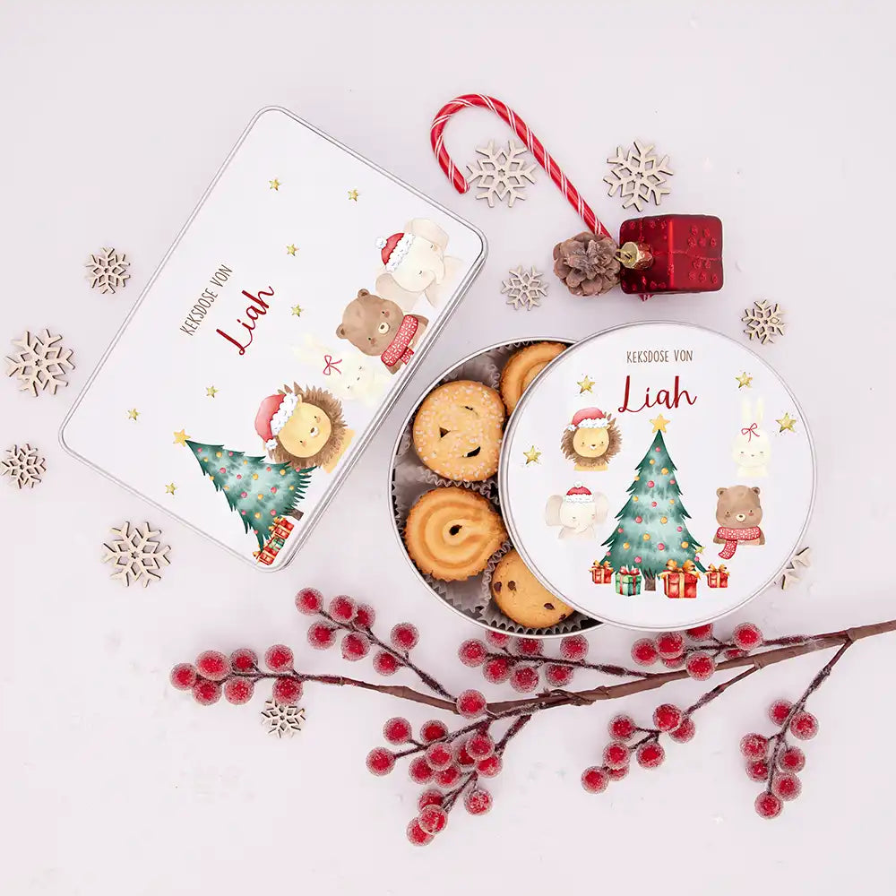Keksdose aus Metall personalisiert - Weihnachten