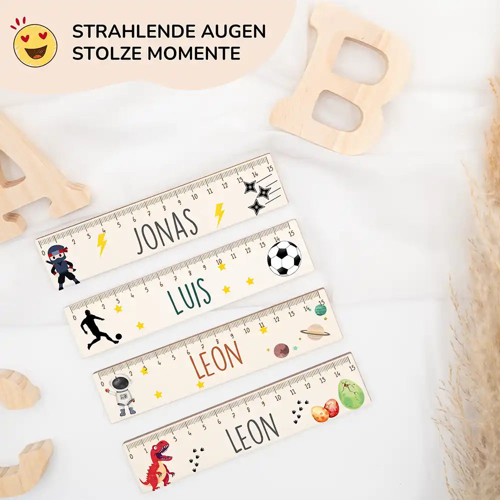 Holzlineal personalisiert - Fußballer