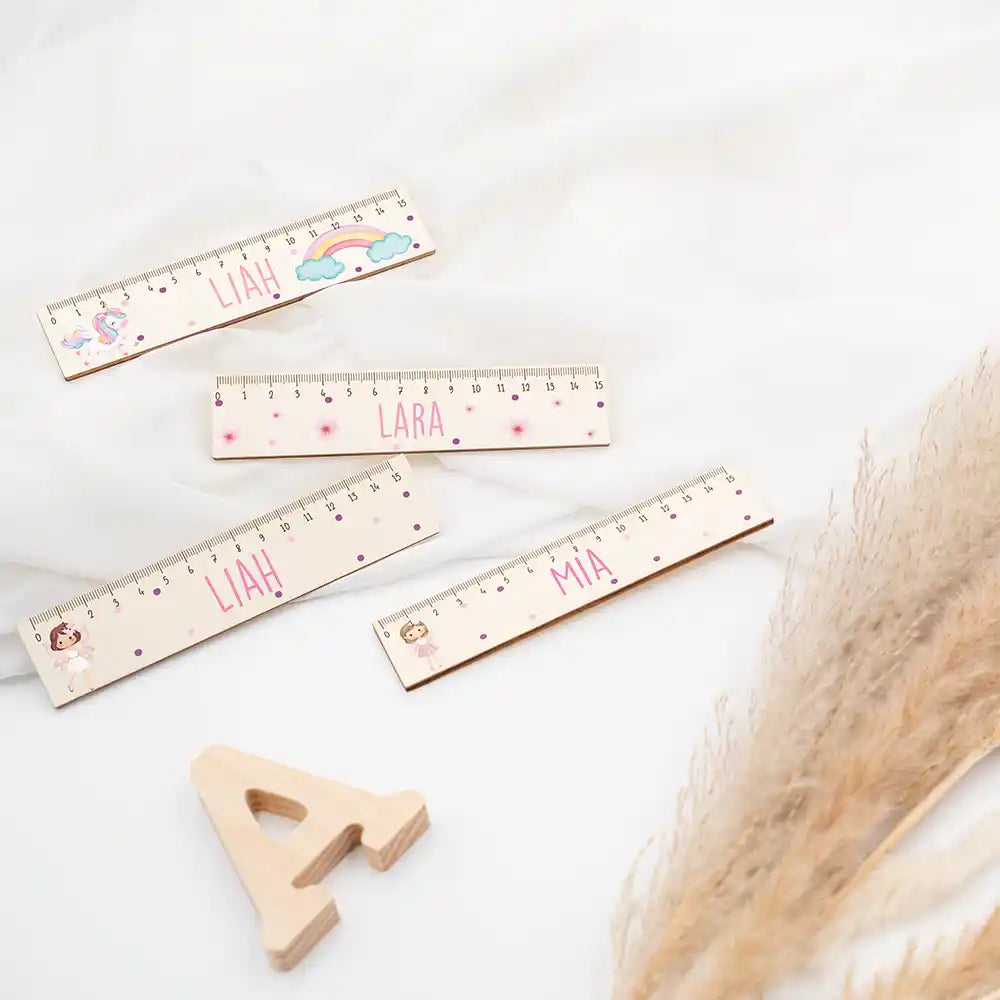 Holzlineal personalisiert - Einhorn