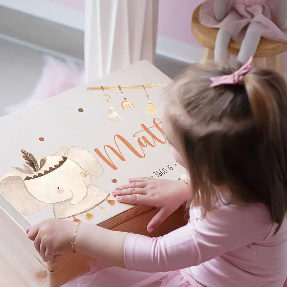 Erinnerungsbox Baby Elephant Boho