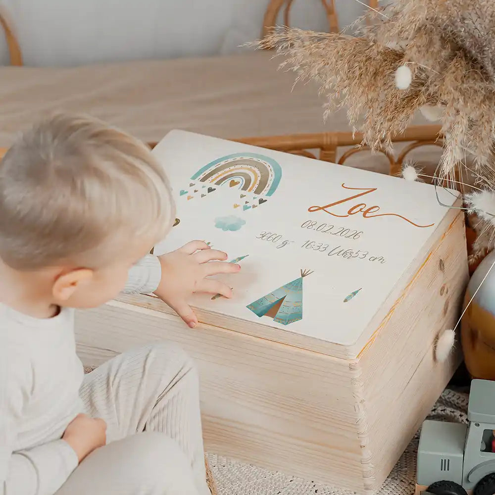 Personalisierte Erinnerungskiste Tipi