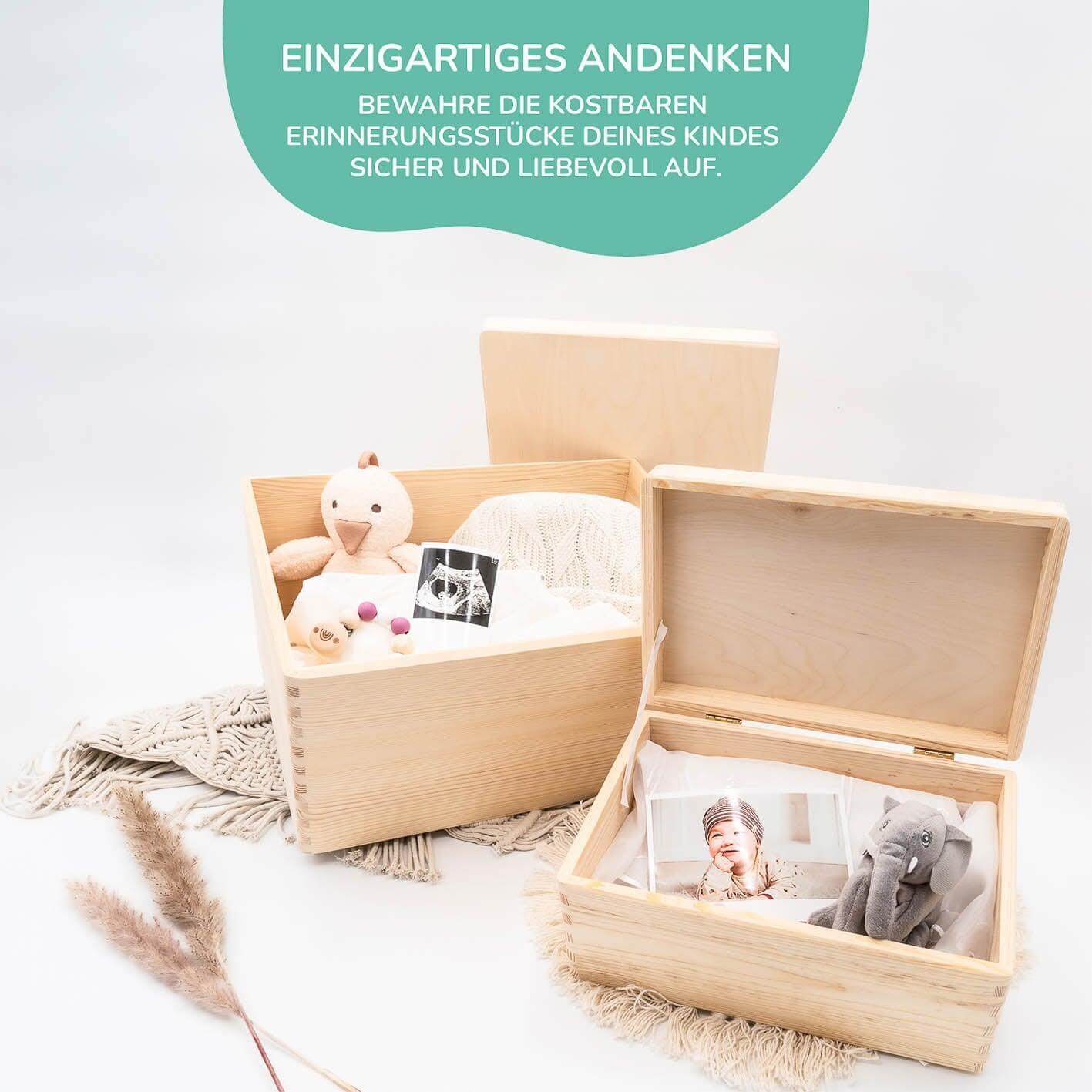 custom memory box with baby fox design