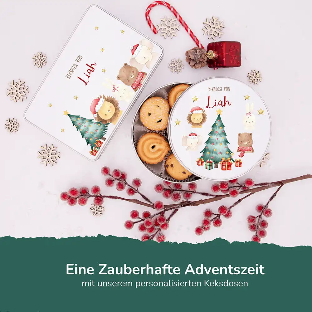 Keksdose aus Metall personalisiert - Weihnachten