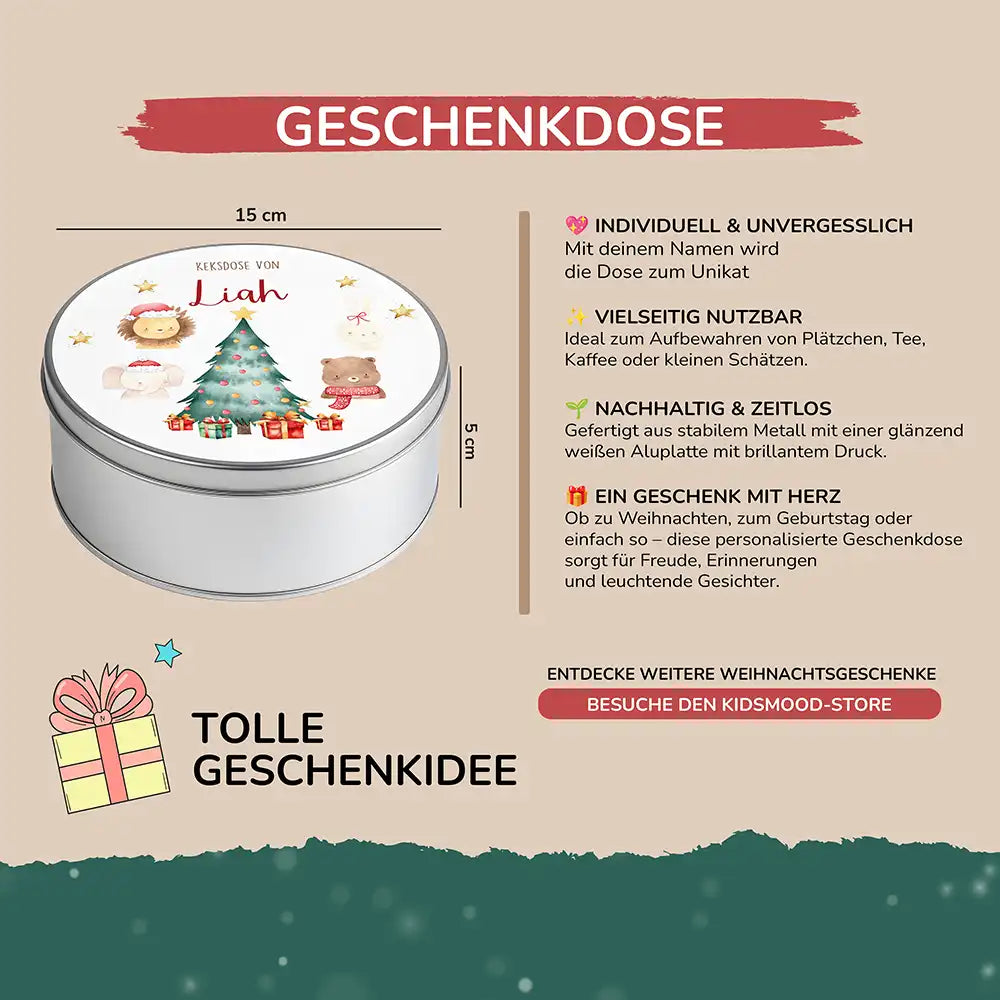 Keksdose aus Metall personalisiert - Weihnachten