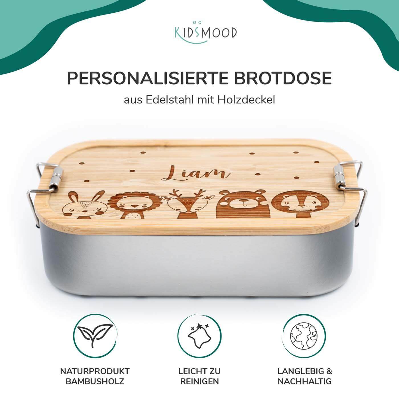 close-up of lunchbox with tierfamilie motif