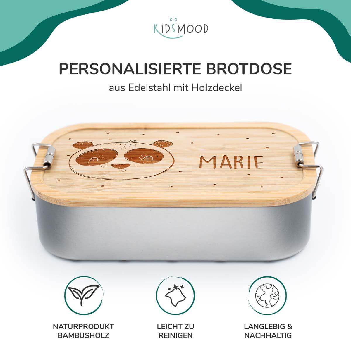 high-quality personalized panda bear lunchbox