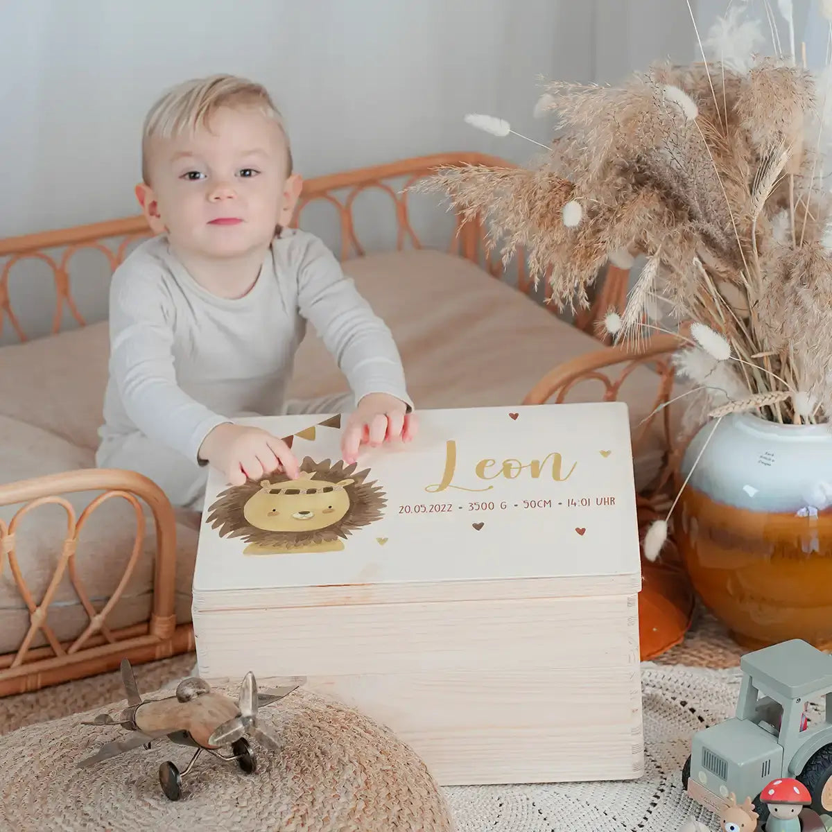 Erinnerungsbox Baby - Löwe Boho
