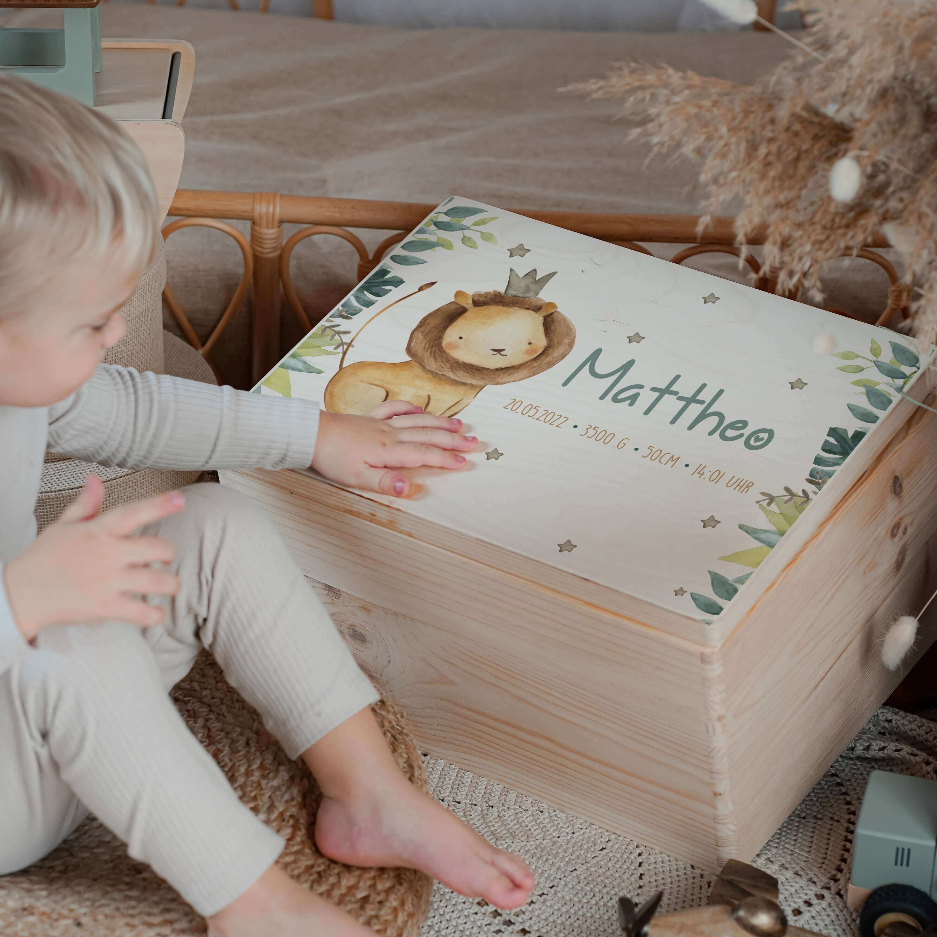 Erinnerungsbox Baby - Jungle Löwe