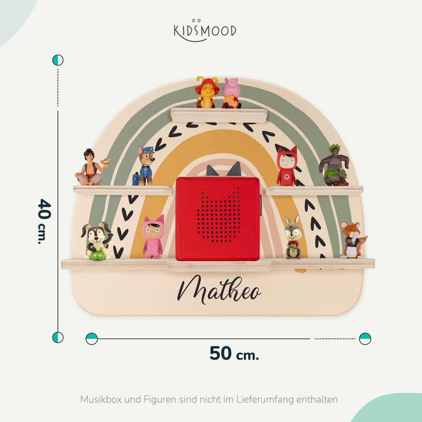 high-quality personalized wooden standard rainbow Tonie shelf