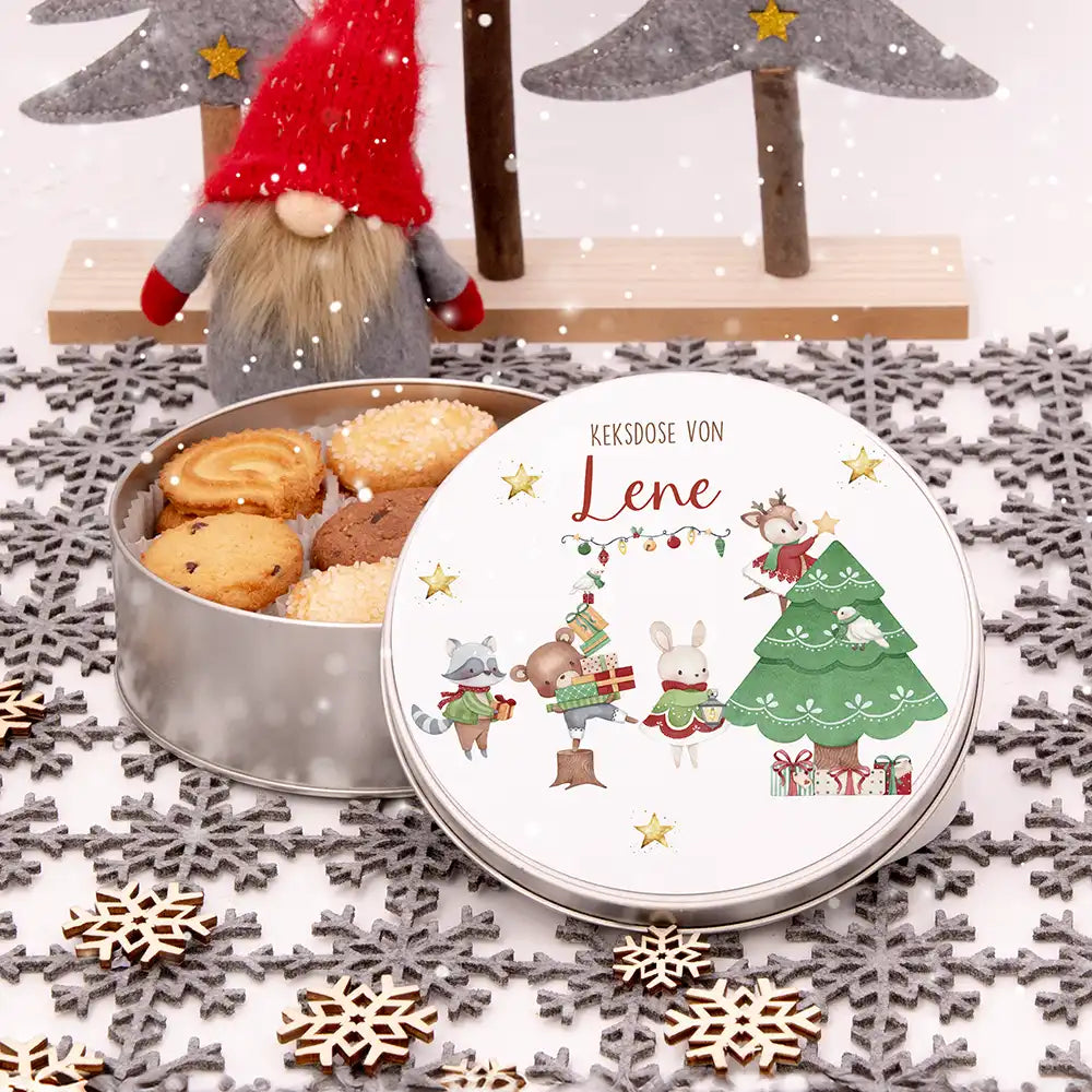 Keksdose aus Metal personalisiert - Weihnachtsbaum
