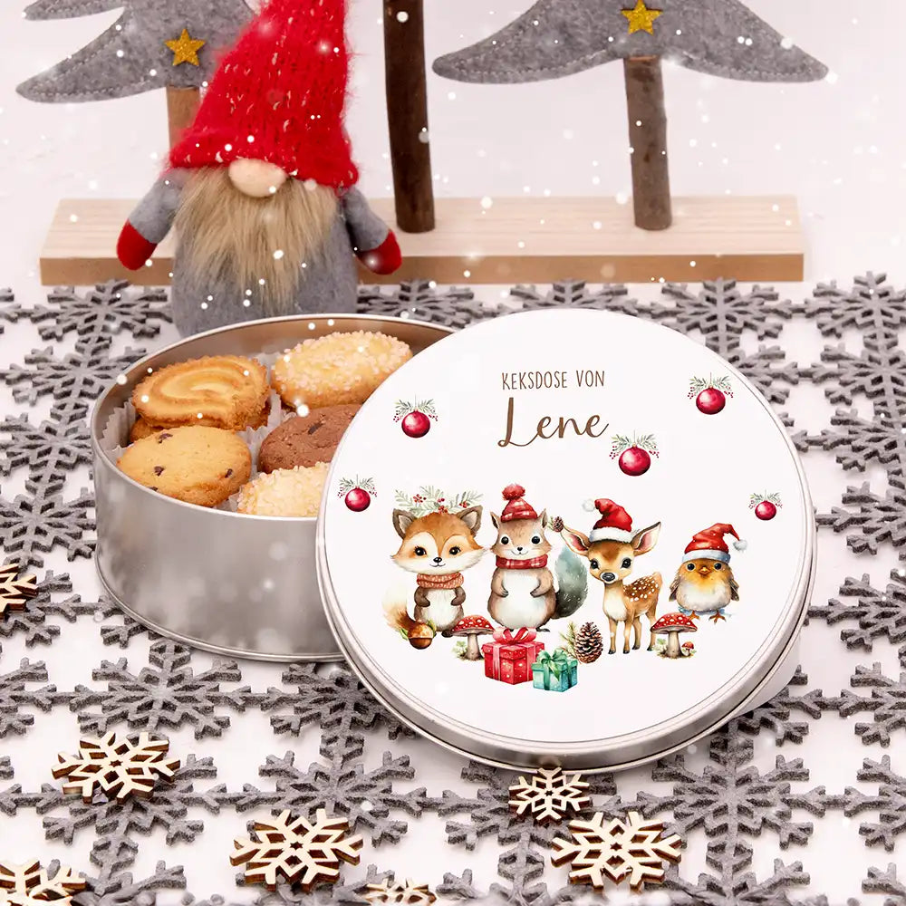 Keksdose aus Metal personalisiert - Eichhörnchen