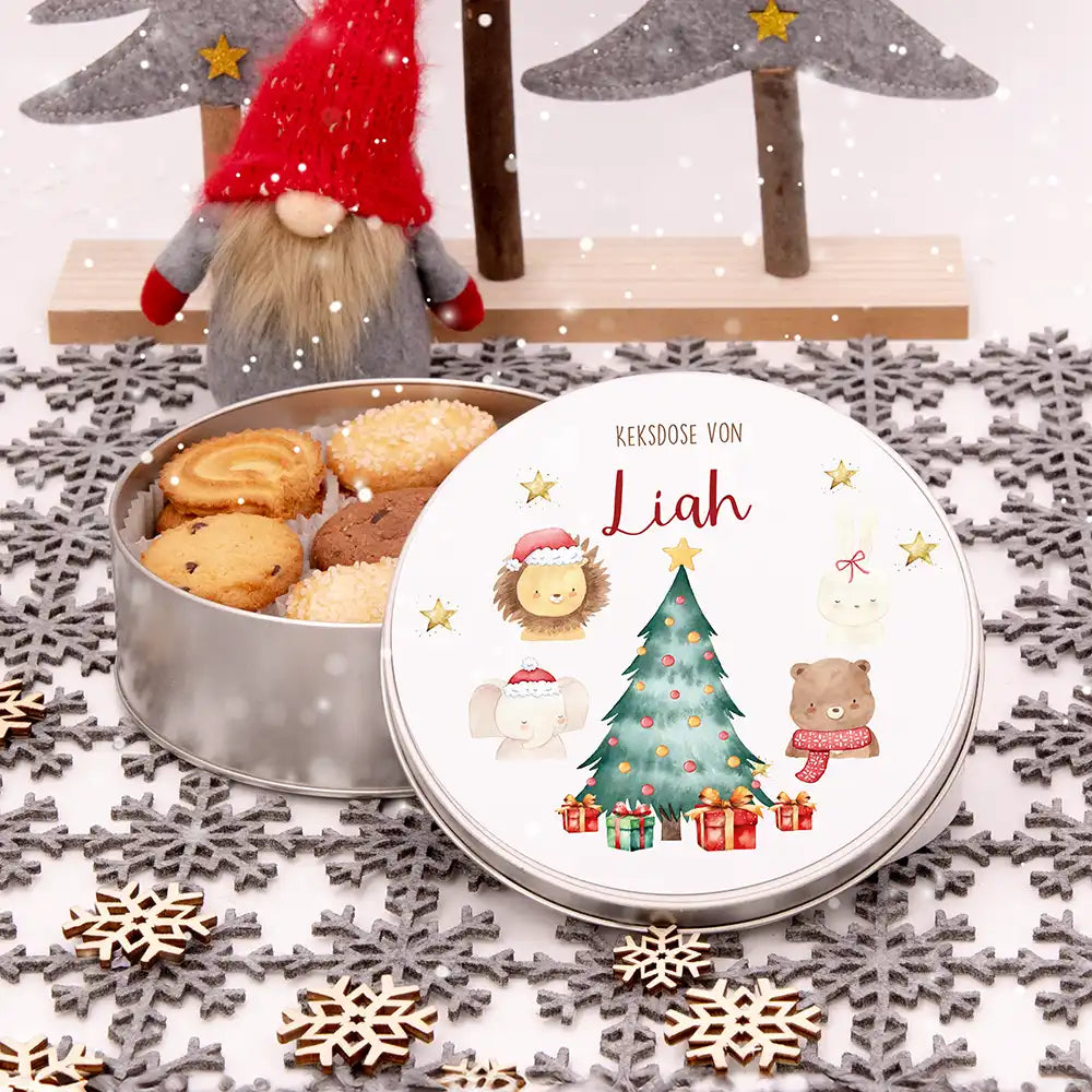 Keksdose aus Metall personalisiert - Weihnachten