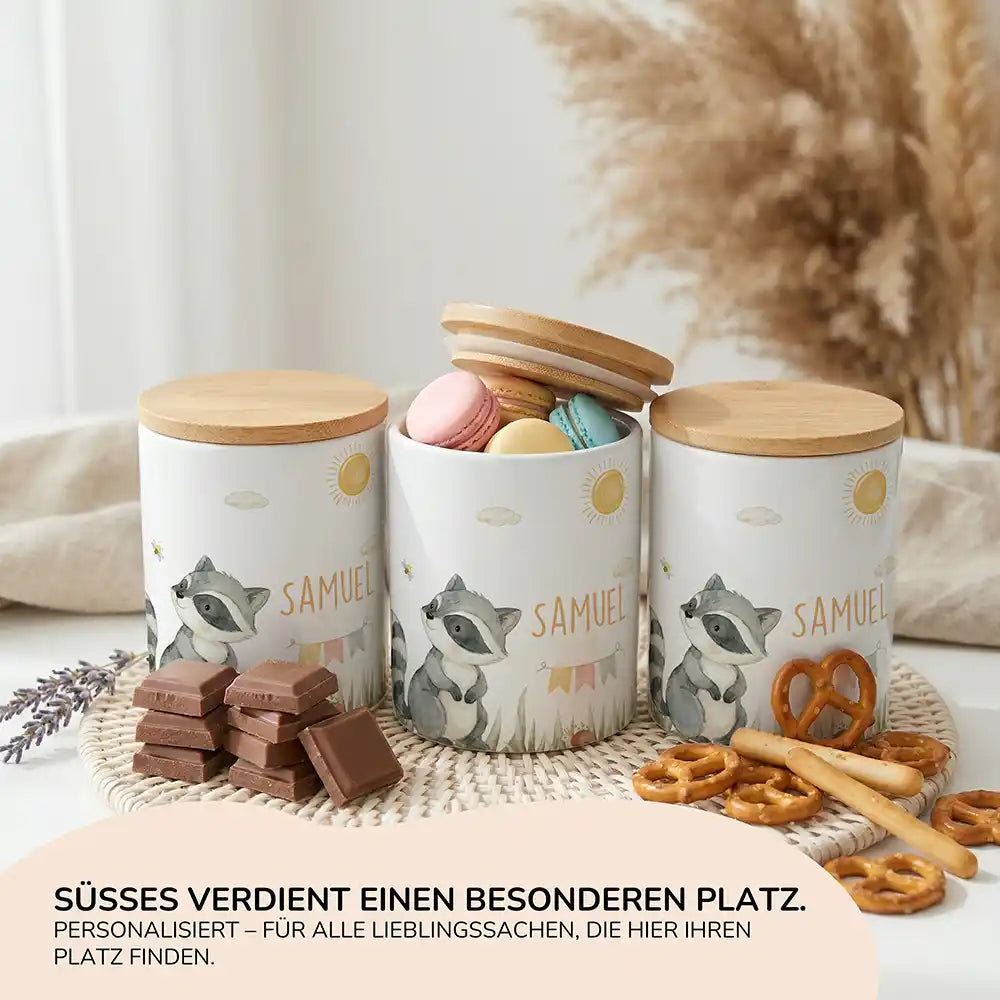 Personalisierte Keksdose WaschbÀr Sommer - Ansicht 15