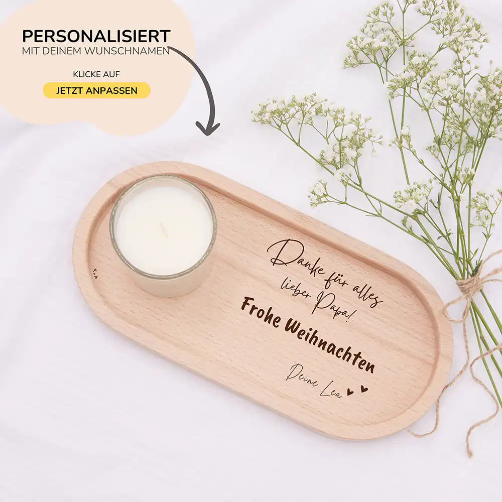 Holz-Serviertablett Papa-Weihnachtsgeschenk - Danke Für alles