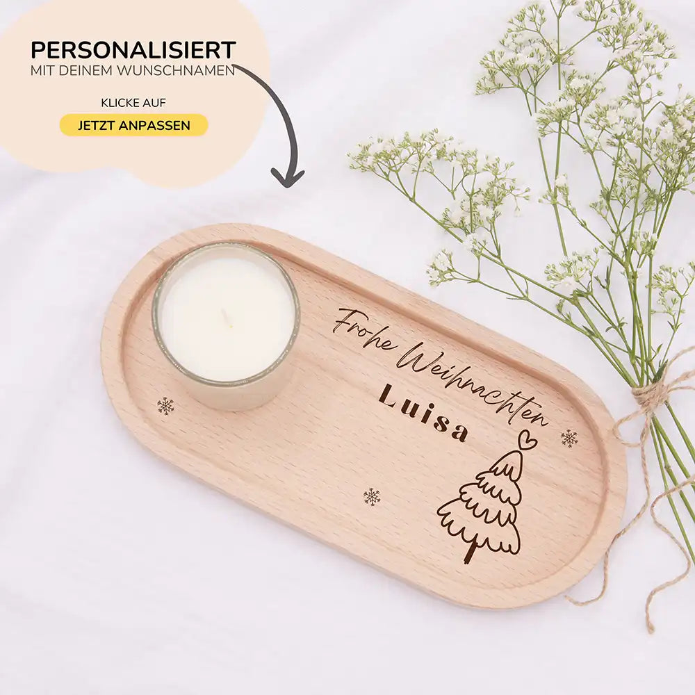 Holz-Serviertablett Weihnachtsgeschenk - Frohe Weihnachten niedliche Motive