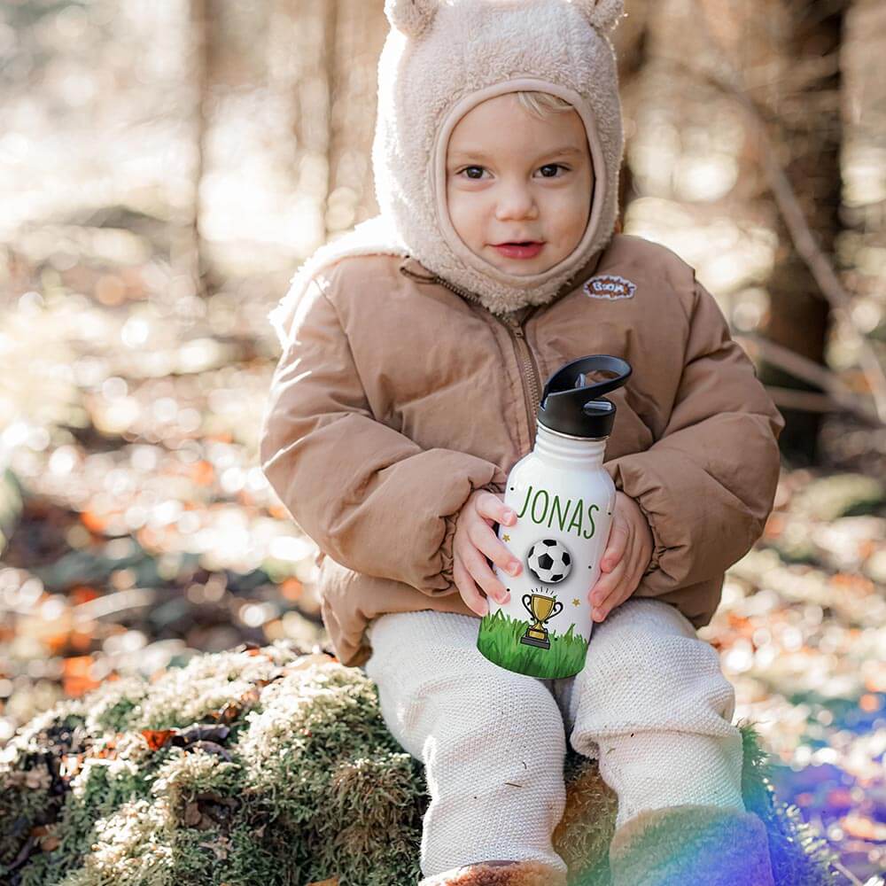 Trinkflasche Kinder Edelstahl - Fußball Champion