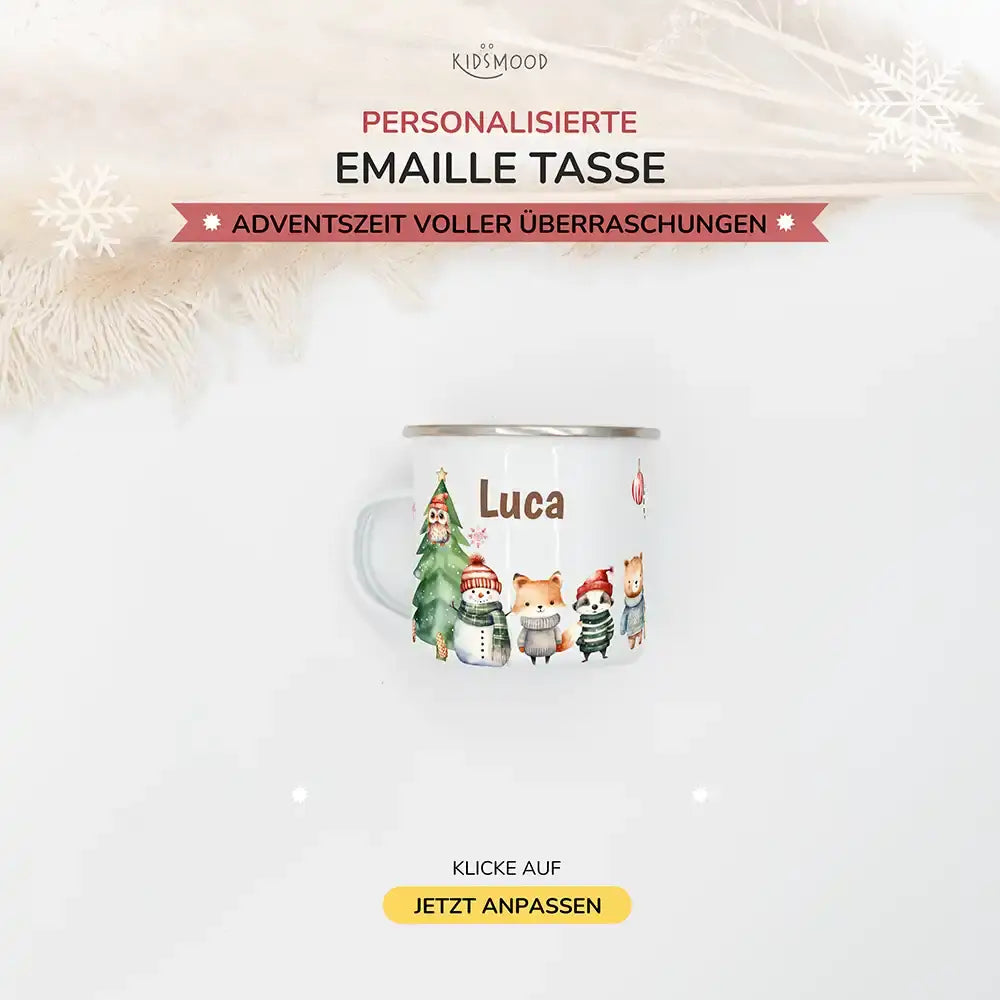 Emaille Tasse personalisiert Weihnachten - Stimmungsvolle Weihnachten
