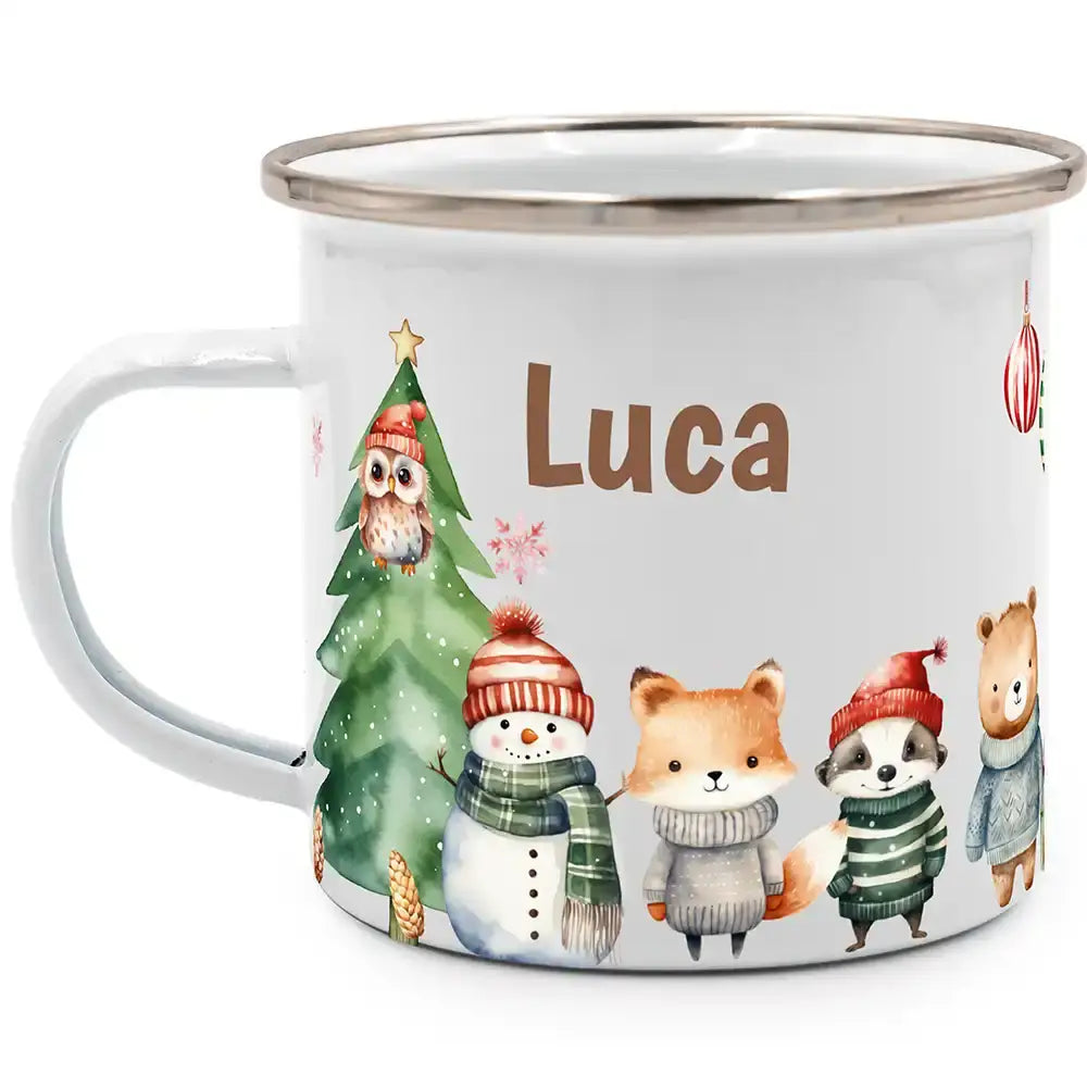 Emaille Tasse personalisiert Weihnachten - Stimmungsvolle Weihnachten