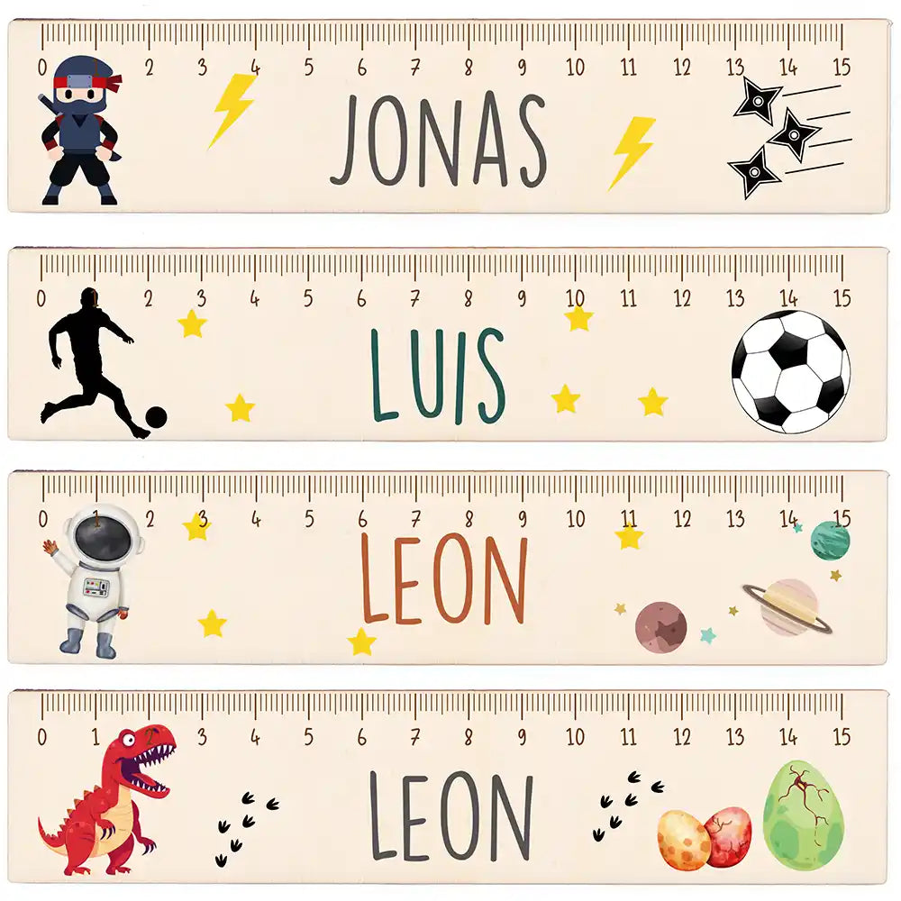 Holzlineal personalisiert - Fußballer