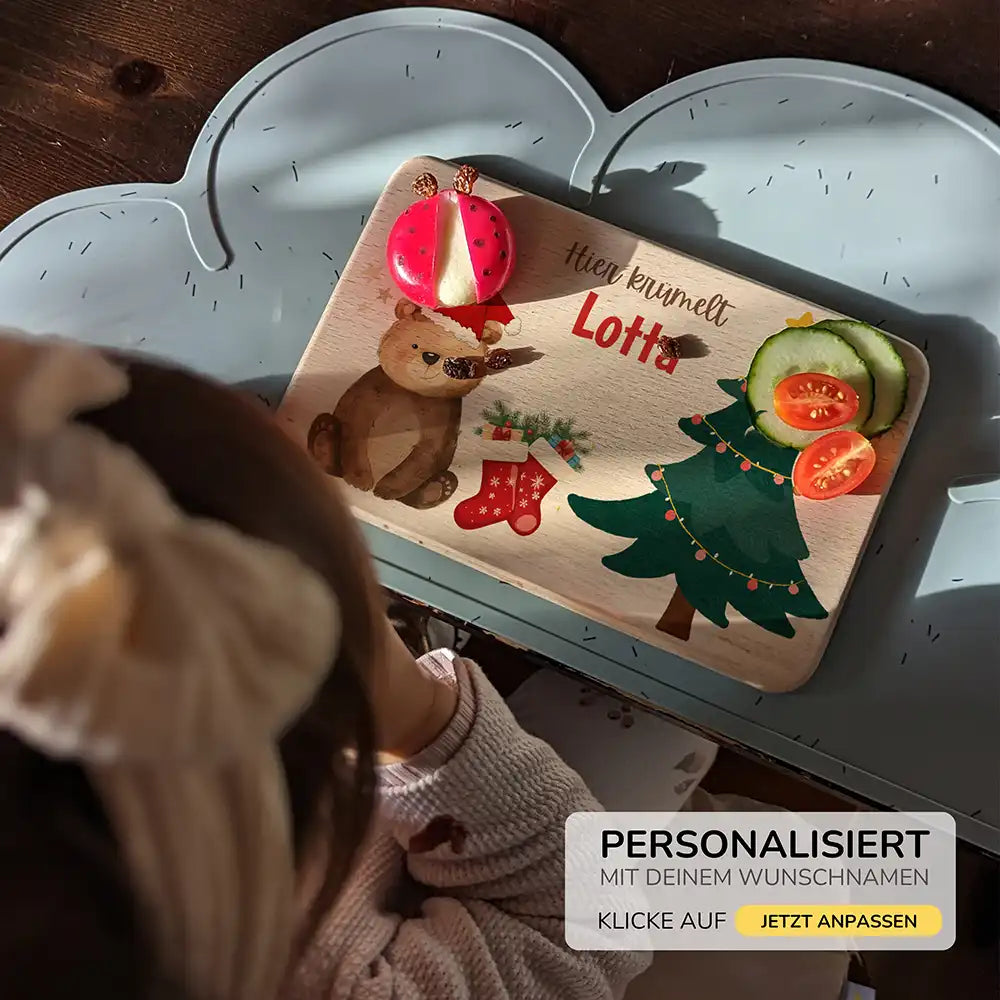 Frühstücksbrettchen Weihnachten - Weihnachtsbär