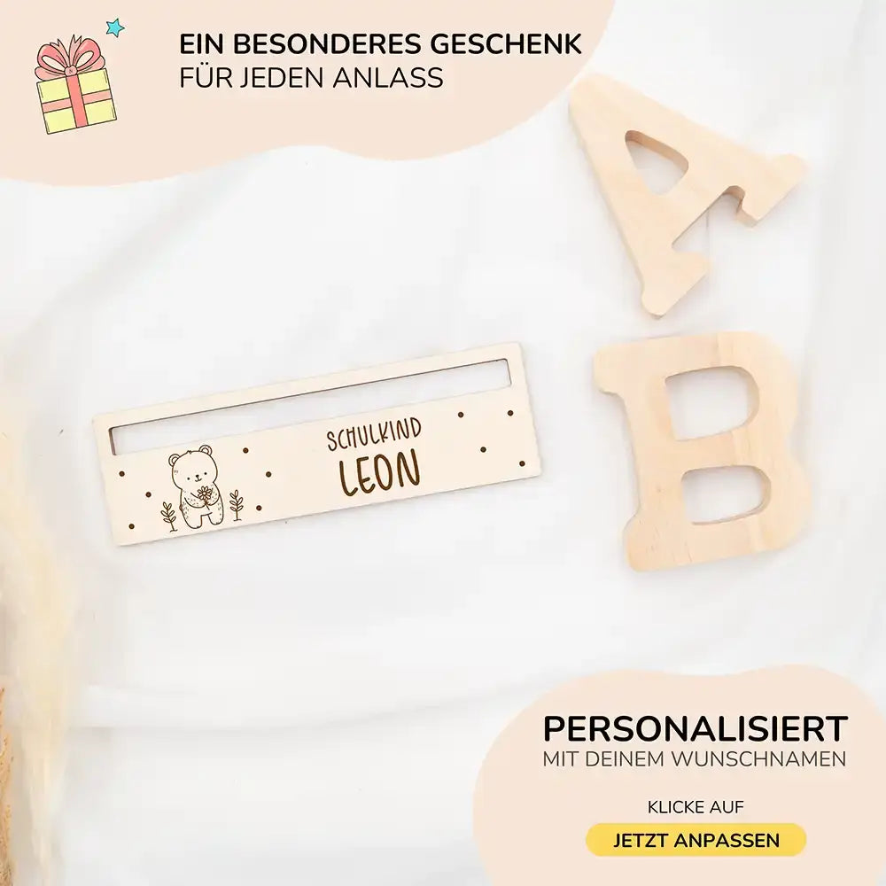 nahaufnahme der lesehilfe mit bär motiv