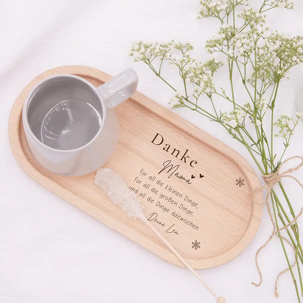 Holz-Serviertablett Mama-Weihnachtsgeschenk - Danke Mama