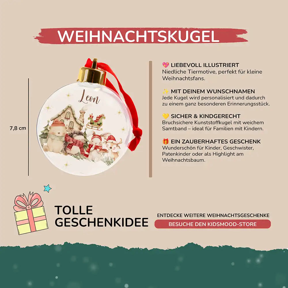 Weihnachtskugel personalisiert mit Namen - Winterzauber