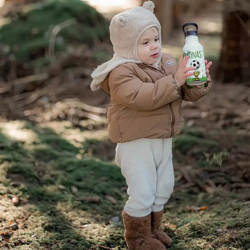 Trinkflasche Kinder Edelstahl - Fußball Champion