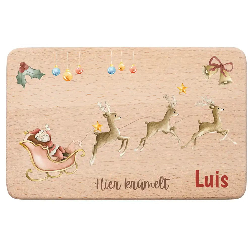 Frühstücksbrettchen Weihnachten - Rentier Schlitten