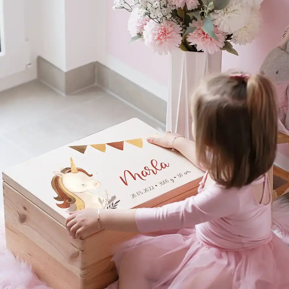 Erinnerungsbox Baby - Boho Einhorn