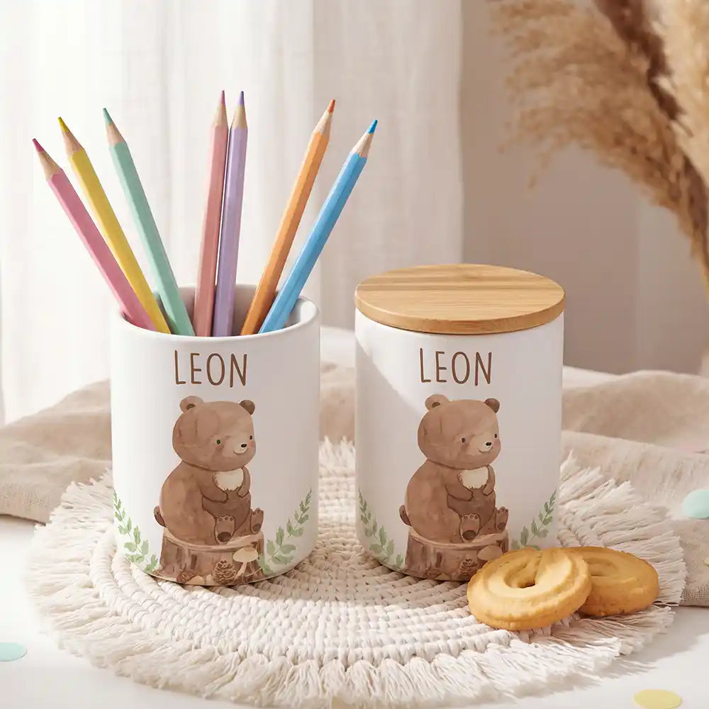 Personalisierte Keksdose BĂ€r Wald - liebevoll personalisiert