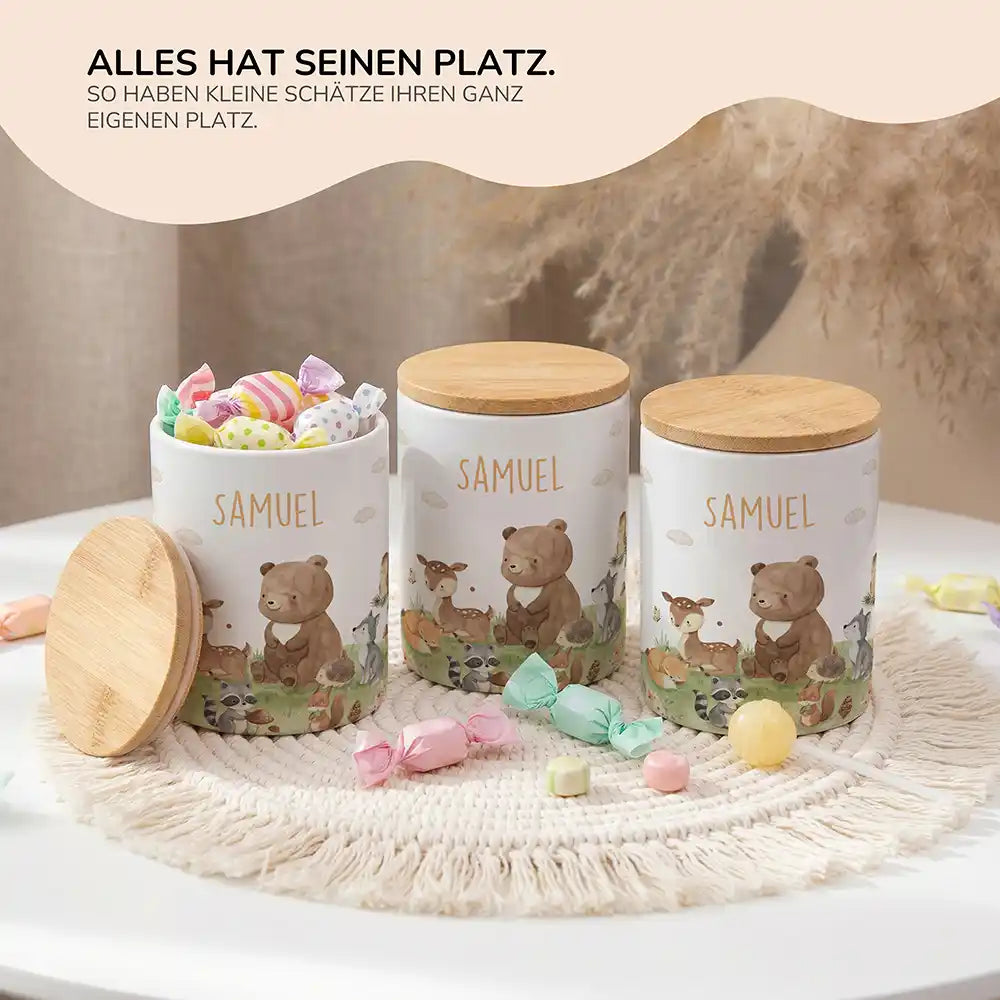 Lifestyle: Personalisierte Keksdose Waldfreunde VI im Kinderzimmer