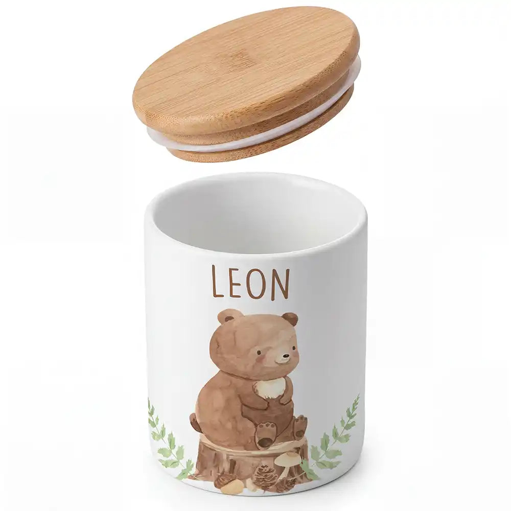Personalisierte Keksdose BĂ€r Wald - Detailansicht Motiv