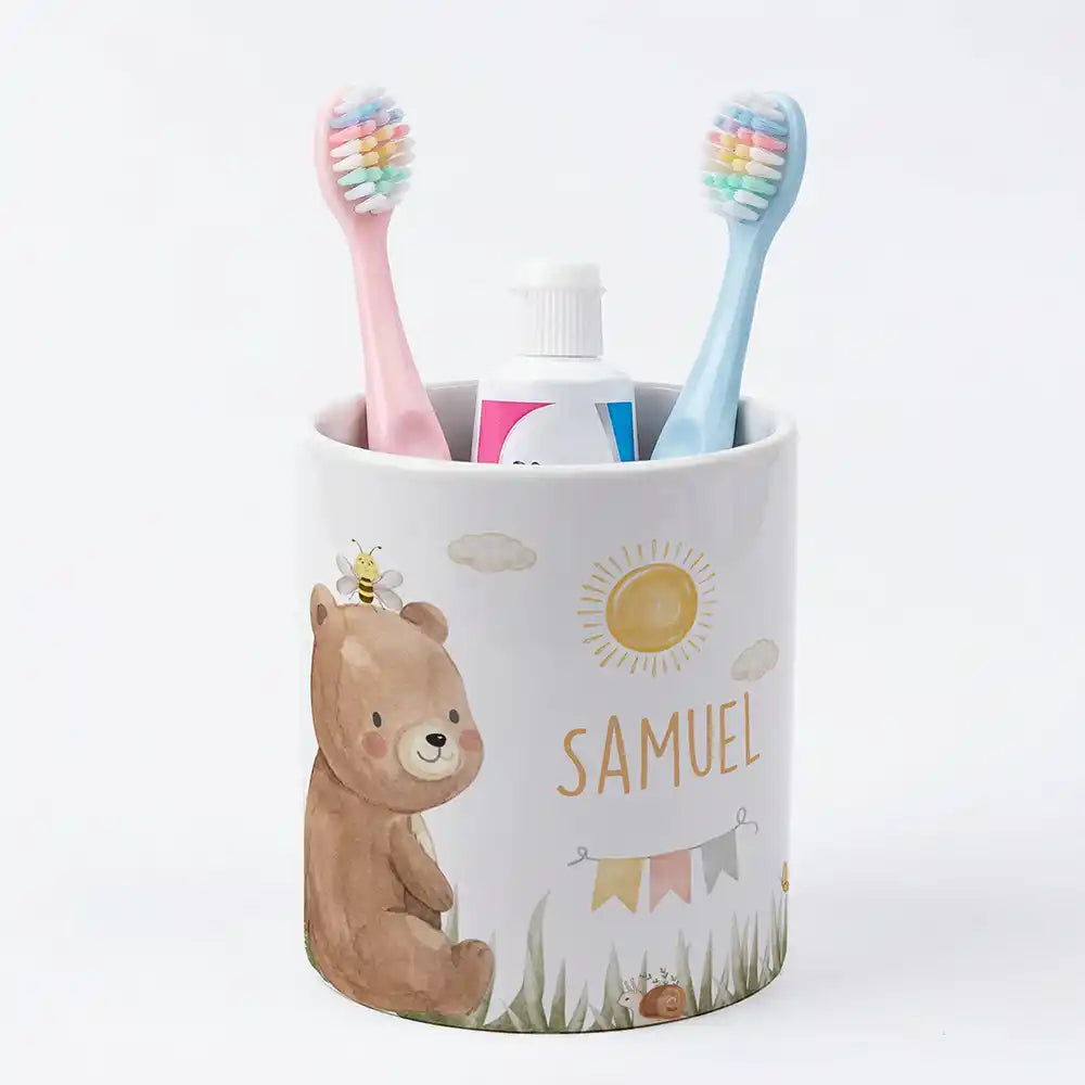 Kidsmood - Familienbetrieb aus Hamburg - Personalisierter Stiftehalter BĂ€r Sommer