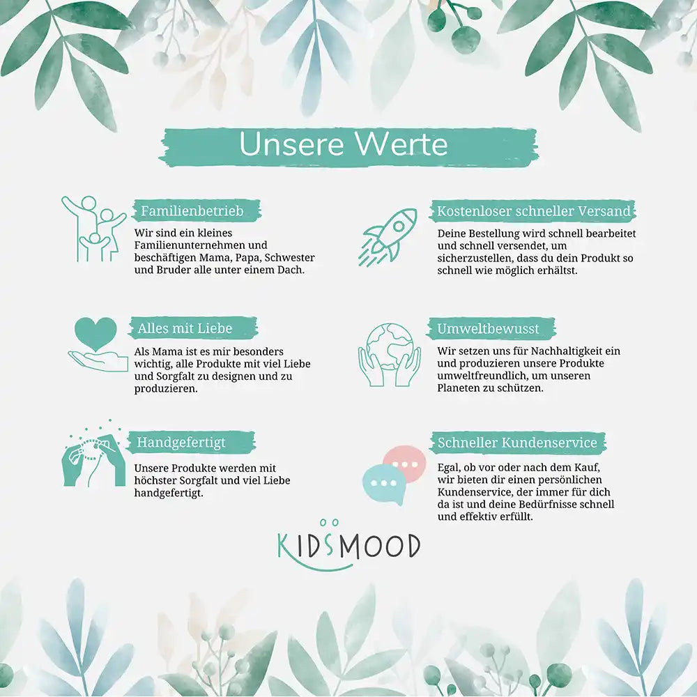 Kidsmood Familienbetrieb Hamburg – Personalisierte Trinkflasche Kinder Einhorn Blumenkranz