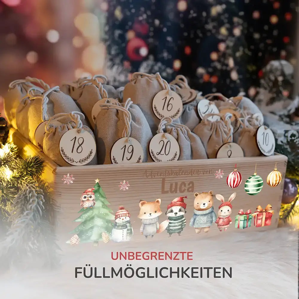 Personalisierte Adventskiste zum Befüllen - Weihnachtswunder