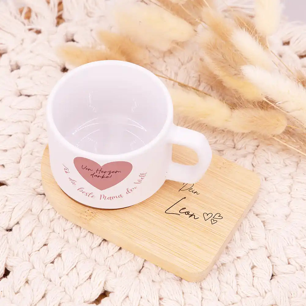 Personalisierte Tasse mit Namen Muttertag Von Herzen danke â Rosa Herz â alle Ansichten